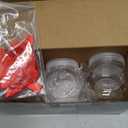 6 Set Christmas Hot Cocoa Bar Supplies Snowman Hot Chocolate Jars Accessories 8.45 oz Clear Snowman Storage Container Kit with Lids Ribbon Bow Bags for DIY Xmas Holiday Winter Party Favors