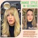 Bangs Hair Clip in Bangs 3603D Cover Hair Topper Synthetic HairPieces for Women Light Brown Wispy Fake Bangs Toppers for Daily Wear