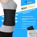 S Abdominal Binder Post Surgery - Elastic Waist Band for Stomach Support & Compression, Bariatric, Tummy Tuck | Latex-free, Breathable Belly Wrap Hernia Belt - (30" - 45") 3 PANEL - 9" High BLACK