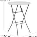 Flash Furniture Kathryn 31.5" Round All-Occasion Folding Bar Height Table for Parties and Commercial Events, Plastic Bar Height Folding Table, White