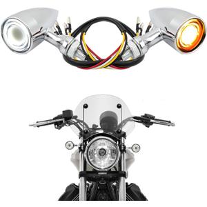 DREAMIZER Universal Motorcycle Turn Signals 2pcs LED Motorcycle Blinkers Compatible with Harley Touring Sporster 883 Honda Yamaha Suzuki Kawasaki and More