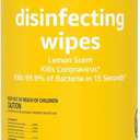 Amazon Basics Disinfecting Wipes, Lemon & Fresh Scent, Sanitizes, Cleans, Disinfects & Deodorizes, 255 Count (1 Packs of 85) 