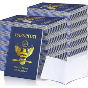 110 Pcs Blank Passport Notebook Fake Passport Books for Kids Travel Journal 4 x 5.5Inch Blank Passport Notebook World Travel Pretend Activity Classroom School Projects Theme Party Favors