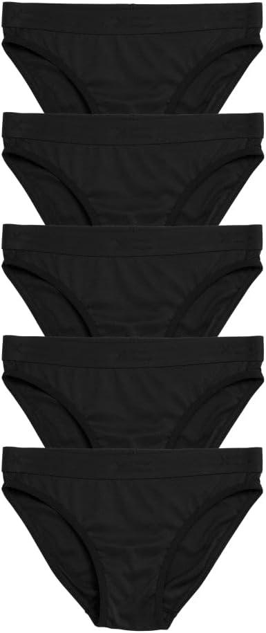 TomboyX Tucking Hiding Bikini Underwear, Secure Compression for Transgender MTF, Gaff Shaping Panties, Size Inclusive (XS-6X) (5-pack XS Black)