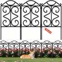 AMAGABELI GARDEN & HOME 10 Panels 24in(H)10ft(L) Decorative Garden Fences and Borders for Dogs No Dig Metal Fence Panel Garden Edging Border Fence for Animal Barrier Fencing