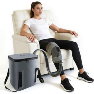 Ice Machine for Knee After Surgery - Cold Therapy Machine for Knee Replacement Post Surgery - 19Qt Bucket with Quiet Pump for Recovery & Comfort, Gray