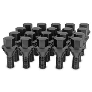 Dynofit 12x1.25 OEM Lug Bolts,Compatible with 2015-2025 Jeep Renegade,2023-2025 Dodge Hornet,20PCS M12x1.25 17mm Hex Wheel Bolts,Replace OE#Chrysler 68296586AA,610-632,610-573,Fiat 06106146AA (Black)