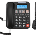 ciciglow Corded Cordless Senior Phone, Answering Machine, Call Blocking, Photo Dial, Loud Ringer, Handsfree Call, 3-Way Calling, Voice Guidance, Large Screen, 90dB Ringtone, Phonebook