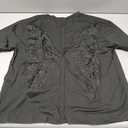 Women Butterfly Lace Short Sleeve Top Y2k Oversized Cut Out Solid Crew Neck T Shirts Summer Embroidered Tee (Small, Balck)