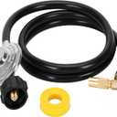 6.5 Feet Propane Regulator and Hose with Elbow Adaptor for Blackstone 17" and 22" Tabletop Griddle, QCC1 Universal Grill Regulator Replacement Parts for Most LP Gas Grill Heater and Fire Pit Table