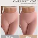 OEAK Seamless Thongs for Women Invisible Thongs No Show Thong Panty Liners Tangas Comfortable Workout G-Strings Underwear (Medium, 1*black+1*skin Nude+1*peach Pink) Pack of 3