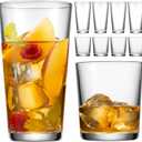 Glaver's Drinking Glasses Set of 8 Mixed Glassware Set, 4 Highballs 17 Oz., 4 Whiskey Glasses 13 Oz., Great For Cocktail Whisky and other Beverages. Dishwasher Safe.