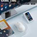 SOLAKAKA SM66 White Silent Wireless Mouse, Dual Mode(BT/2.4G) Computer Mouse for Laptop/PC/Mac