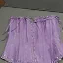 SZIVYSHI Corset Tops for Women, Bustier Shapewear Lingerie, Lace Waist Push Up Bodysuit (X-Large, Lavender Frost Purple)