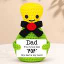 3 x BiuNiuring Funny Dad Birthday Gift from Wife Daughter Son, Cute Bubbly Handmade Crochet Birthday Gifts for Dads with Positive Card, is My Hero Small Decor
