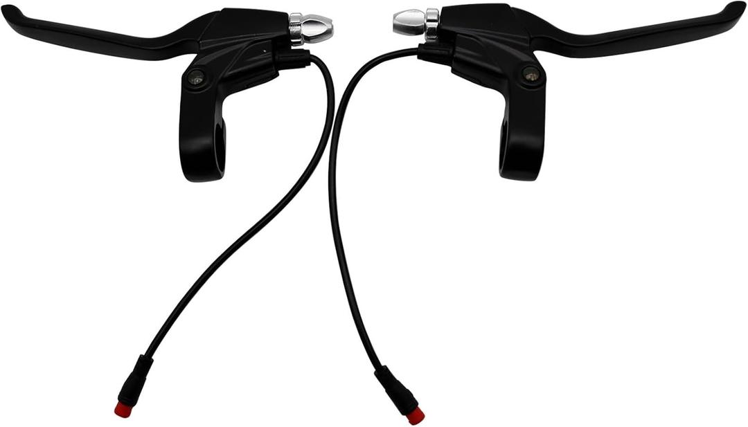 1 Pair Brake Lever, Left and Right Power Off Handle Accessories 108PPD Brake Levers, 2 Pin Male Hand Brake Controller Kit for Electric Bike Scooter