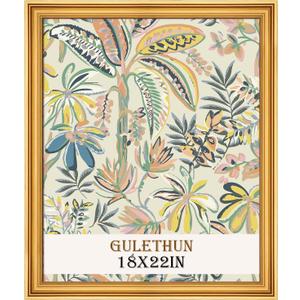 GULETHUN 18x22 Frame, Transitional Modern Design Picture Frames, 18 by 22 Rustic Poster Frame for Home Decor, Gold Vintage Photo Frame, Horizontal or Vertical Display, Choose Size & Color