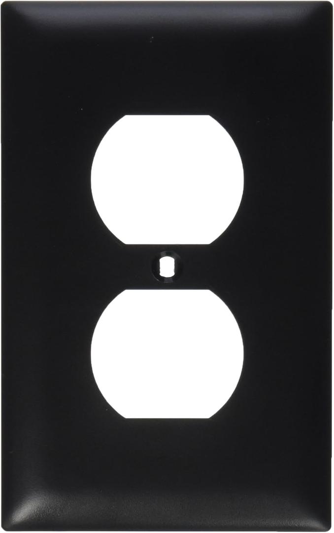 7 x P & S TP8-BK 1-Gang Duplex Receptacle Plate, Standard, Nylon, Black