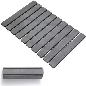 Foldable Stone Bath Mat, Super Absorbent Diatomaceous Earth Mat, Non-Slip Quick Dry Bathroom Shower Mat - 23.6x15.5 Inch for Bathroom, Kitchen, Outdoor Use, Easy Clean Grey