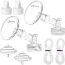 PumpMom-us 18mm Flange Pump Parts for Spectra S2 S1 9 Plus Breastpump, Flange Valve Tubing Backflow Protector, Not Original Spectra S2 Accessories (18mm)