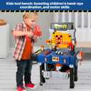 MUGEYMYD Kids Tool Bench Set with Electric Drill and Realistic Tool, Pretend Play Construction Workbench Toys for Toddlers, Build a Kids Tool Workshop Set for Boys and Girls, Ages 3-8.