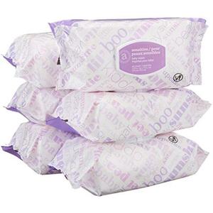 Amazon Elements - Baby Wipes, Sensitive, Unscented, Flip-Top Packs, 480 Count (6 Packs of 80) (BEST IF USED BY: 12/10/20)