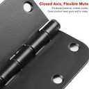 18 Pack Matte Black Door Hinges 3.5 x 3.5 Inch Interior 3 1/2 Inch Door Hinges for Doors Rounded 5/8" Radius Corners Flat Iron Hinge 3 "x 3 " Door Hardware Controls