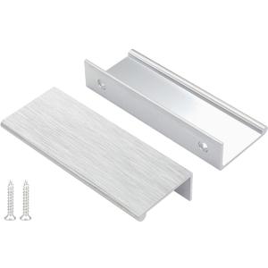 Peaha 10 Pack Kitchen Cabinet Handles 3 inch Brushed Nickel Pulls for Dresser Drawers Door Edge Finger Pull Hardware (Hole Centers:3in(76mm))