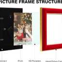 5x7 Velvet Picture Frame, Red Velvet Photo Frames with Vintage Gold Border, HD Real Glass Horizontal & Vertical Display for Tabletop and Wall Decor (1 Pack)