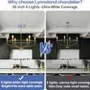 30" Gold Chandelier, 6-Light Modern Farmhouse Chandelier for Dining Room Lighting Fixtures Hanging, Candle Chandelier Light for Living Room, Kitchen Island, Bedroom and Entryway (Bulbs Not Included)