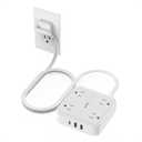 TESSAN Surge Protector Flat Extension Cord 5Ft, Ring Plug Power Strip with 4 Outlets 3 USB Ports (1 USB C), 900 Joules Protection, Multiple Wall Outlet Extender Suitable for Home Office Dorm, Grey
