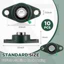 Threlaco 10 Pack UCFL204-12 Pillow Block Bearing 3/4 in Bore Shaft Flange Mount Ball Bearing Unit 2-Bolt, Self Aligning Cast Iron Housing, Set Screw Locking Style Flange Pillow Block