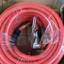 Truck Tire Inflator Kit, Heavy Duty 3/8 x 50ft Hybrid Air Hose, 1/2 NPT End for Universal Glad Hand, 1/4 NPT End for Dual Foot Chuck, 300PSI - Red