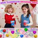 Valentines Day Gifts for Kids with Heart Stress Balls, 24 Packs Valentines Day Cards for Kids School Stress Relief Squeeze Toys for Boys Girls Valentine Classroom Exchange Party Favors