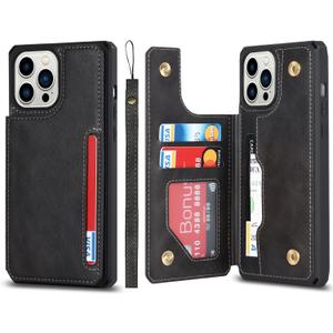 Cavor for iPhone 14 Pro Case with Card Holder,for iPhone 14 Pro Wallet Case for Women Men,Phone Case for iPhone 14 pro with Stand Credit Card Holder, Leather Strap Shockproof Cover- Black Cavor for iPhone 14 Pro Case with Card Holder,for iPhone 14 Pro Wallet Case for Women Men,Phone Case for iPhone 14 pro with Stand Credit Card Holder, Leather Strap Shockproof Cover- Black