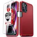LeYi for Moto G 5G 2022 Case: with 2 PCS Screen Protector, Heavy Duty 3 in 1 Motorola Moto G 5G 2022 Phone Case, Military Grade Shockproof Cover (Not Fit Power/Play/Pure), Red+Black