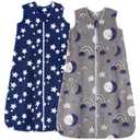 Fleece Baby Sleep Sack 18-24 Months 2.0 Tog Baby Wearable Blanket with 2-Way Zipper Warm Sleeping Sack for Toddler Infant - XLarge Blue Grey Pentagram