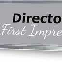 Director of First Impressions, Silver Frame Desk Sign (2x8)