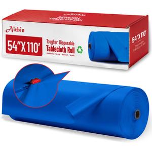 Plastic Table Cloth, 110 Ft X 54 in Disposable Tablecloth Royal Blue Tablecloth Premium PEVA Plastic Table Cloth Disposable with Any Cut Sliding Cutters for Parties, Birthdays, Festivals