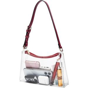 Clear Bag for Stadium Events - Adjustable Strap Clear Shoulder Bag for Concerts & Sports, Game Day Approved (Medium)