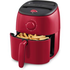 DASH Tasti-Crisp Electric Air Fryer Oven, 2.6 Qt., Red  Compact Air Fryer for Healthier Food in Minutes, Ideal for Small Spaces - Auto Shut Off, Analog, 1000-Watt