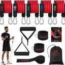 Tube Resistance Bands, 5 Exercise Bands, 1050 lb, Tough Exercise Equipment Made of Durubbex, Resistance Bands for Working Out w/Ankle Straps & Door Anchor, Fitness & Workout Equipment