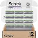 Schick Hydro Ultra Sensitive Razor Refills, 12ct | 3 Blade Razor Heads for Men, Shaving Blades, 12 Refills