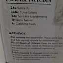 EDELHAUS Square Spice Jars with Bamboo Wooden Lid (Pack of 24) Spice Jars with Shaker Insert and 240 Labels - Bamboo Lid Glass Container for Spice Organisation [4.3 in  1.8 in]