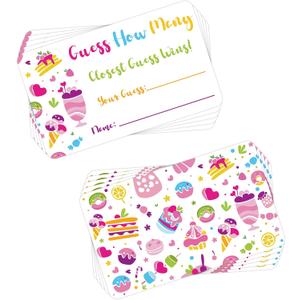 240 Pcs Candy Guessing Game Cards How Many in The Jar for Bridal Baby Shower Party Collection Birthday Gender Reveal Activities and Decorations 3.54 X 2 Inch