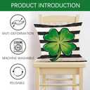 St. Patrick's Day Lucky Clover Decorative Throw Pillow Covers 18x18 Set of 4, Shamrock Black White Buffalo Plaid Check Outdoor Home Decor, Spring Farmhouse Irish Holiday Couch Cushion Case