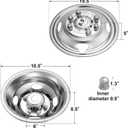 17" 8 Lug Wheel Simulators,Stainless Steel,4pcs Front and Rear Wheel Simulators,Hubcaps with Bolt Kit Fit for 2005-2025 Ford F350 Truck