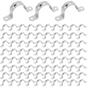 300 PCS 1 Inch Stainless Steel Rigid Pipe Strap, M25 Conduit Clamps, U Bracket Mounting Clamps with Two Hole, U Tube Pipe Clamp for Chemical Industry, Commercial