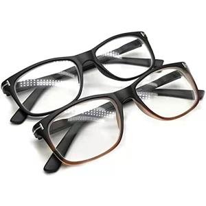 Bifocal Sunglasses Reading Glasses for Men Women Sunreader UV100 Block Tinted Slim Outdoor 2-Pack (Black)