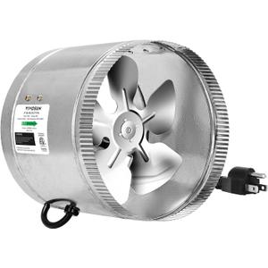 VIVOSUN 8 Inch Inline Duct Fan 420 CFM, HVAC Exhaust Ventilation Fan with Low Noise for Basements, Bathrooms, Kitchens and Attics, Silver